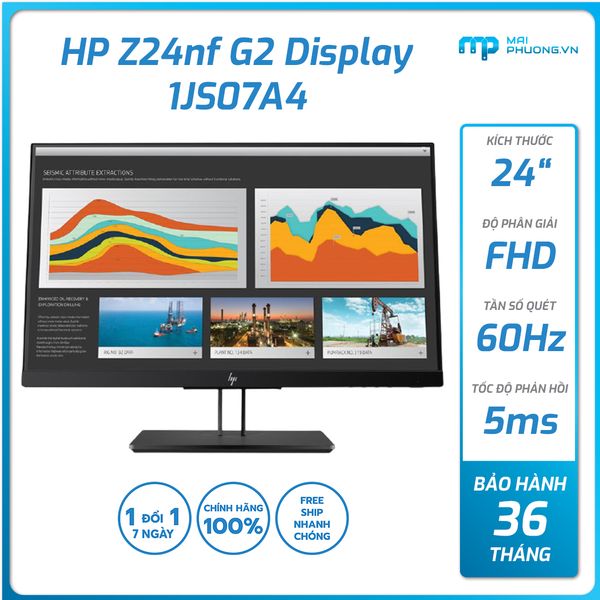 Màn hình HP Z24nf 1JS07A4 (24 inch IPS//FHD/60Hz/5ms/VGA+HDMI+DisplayPort/36 Tháng)