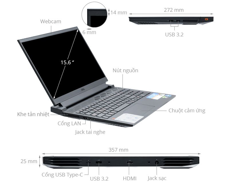 Laptop Dell Gaming G15 5515 R5-5600H