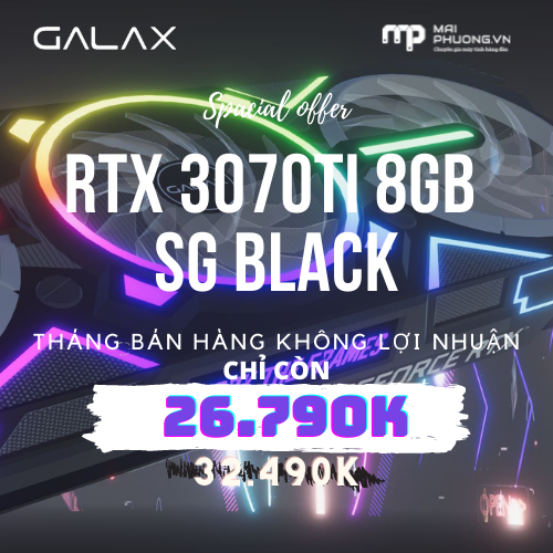 Card màn hình Galax A46T Black GF RTX 3070 Ti SG 8GB GDDR6X 37ISM6MD4BSG