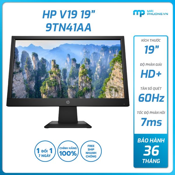 Màn hình HP V19 (19 inch TN/HD+/60Hz/7ms/VGA/36 tháng) 9TN41AA