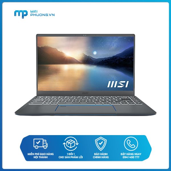 Laptop MSI Prestige 14 I5-1135G7/8Gb/512Gb/14''/Win10/Xám/cáp+Túi 14 A11M-206Vn
