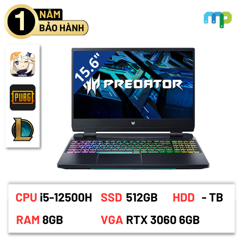 Laptop Gaming Acer Predator Helios 300 2022 (i5-12500H/ 8GB/ 512GB/ RTX 3060 6GB/ 15.6'' FHD 165Hz) PH315-55-5736