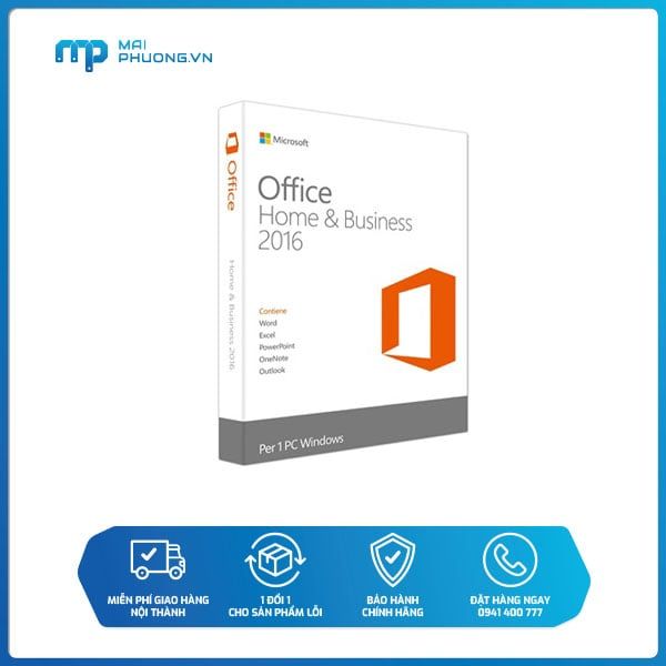 Phần mềm Microsoft office home and Business 2016 32/64Bit Eng APAC EM T5D-02695