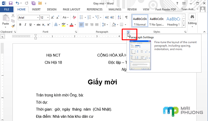 Cách tạo dòng chấm trong word