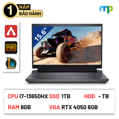 Laptop Dell Gaming G15 5530 (i7-13650HX/ 8GB/ 1TB SSD/ RTX 4050 6GB/ 15.6