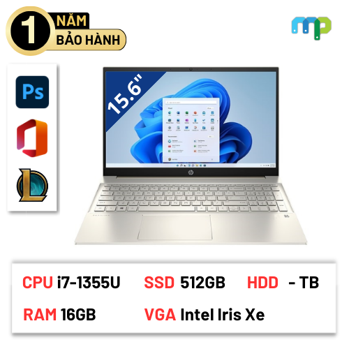 Laptop HP Pavilion 15-eg3035TX (i7-1355U/ 16GB /512GB SSD/ 15.6FHD/ W11SL/ MX550-2GB / VÀNG) 8U6L7PA