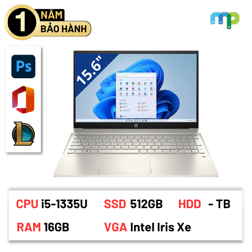 Laptop HP Pavilion 15-eg3093TU (i5-1335U/ 16GB/ 512GB SSD/ 15.6''FHD/ W11SL/ Vàng) 8C5L4PA