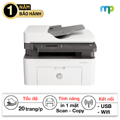 Máy in HP đa năng LaserJet MFP 137fnw 4ZB84A