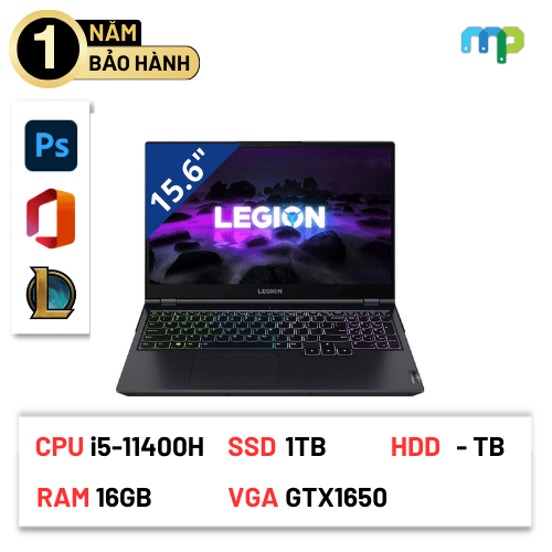 Laptop Lenovo Legion Y7000P I5-11400H/16GB/SSD 1TB/GTX 1650/15.6