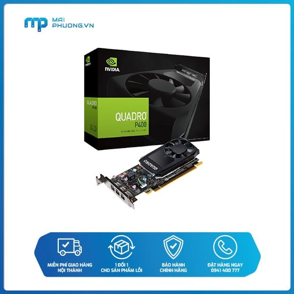 Card màn hình NVIDIA Quadro P400 2GB Kit w/2 Adaters-1ME43AA