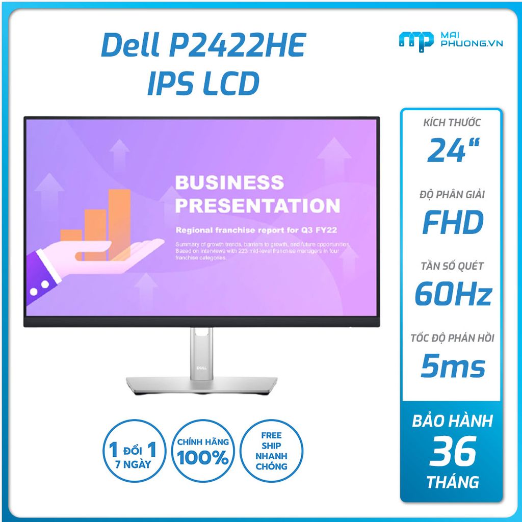 Màn hình Dell P2422HE (24 inch IPS/FHD/60Hz/5ms/HDMI+DisplayPort+Type-C/36T) KKM4V1