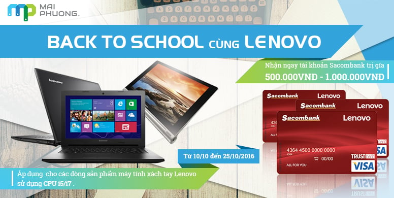 Khuyến mãi Mai Phương cùng Lenovo Back to School