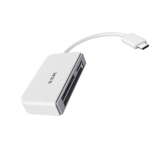 Đầu đọc thẻ nhớ cổng Usb Type-C SSK SCRM-610 Màu Trắng