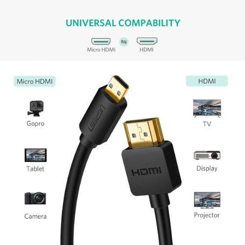 Cáp chuyển đổi micro HDMI to HDMI 1.5m Ugreen 30102