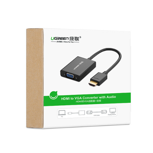 Cáp chuyển hdmi to vga Ugreen 40233 đen