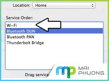 Sửa lỗi wifi cho Macbook bằng cách sắp xếp lại thứ tự các dịch vụ kết nối 5