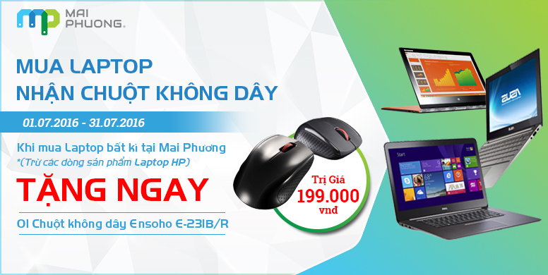 khuyen mai mai phuong mua laptop nhan chuot khong day tai bien hoa