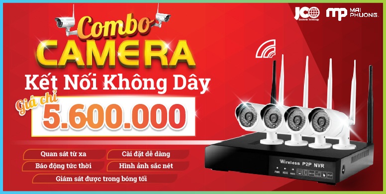 Bộ 4 Camerra không dây JCO tại Mai Phương với giá chỉ 5.600.000đ 1