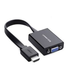 Cáp chuyển đổi HDMI to VGA + Audio - dây dẹt - đen Ugreen 40248