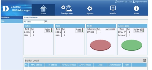 Hãy khởi động lại webserver và khởi chạy Central Wi-Fi Manager lại lần nữa. Lúc này, CWM sẽ hiển thị việc kết nối thành công với DAP-2230.