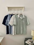 NOOBITA - Sơ mi tay ngắn cổ vest 8034