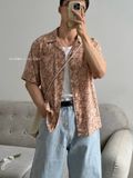 NOOBITA - Sơ mi cổ vest hoạ tiết lá 8169