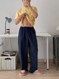 NOOBITA - Quần dài lưng chun kẻ caro 8173