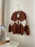 NOOBITA - Cardigan len hoạ tiết quả trám 8037