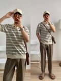 NOBITA HOME - Áo thun polo dệt kim kẻ sọc CLEVEDON