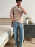 NOOBITA - Áo thun polo dệt kim bâu phối màu 7959