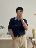 NOOBITA - Sơ mi tay ngắn cổ vest 8034