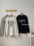NOBITA HOME - Áo tay dài sweater vải thun nỉ cào mịn CARE OUR PLANET 7834