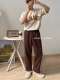 NOOBITA - Quần dài thun phối kẻ sọc 7930