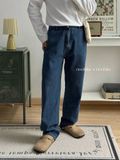 NOOBITA - Quần baggy jeans, quần ống suông, nửa lưng chun 7500