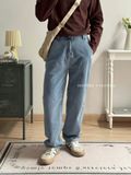 NOOBITA - Quần baggy jeans, quần ống suông, nửa lưng chun 7500