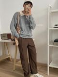 NOOBITA - Áo polo len mịn thu đông tay dài form rộng 7997
