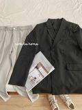 NOBITA HOME - Áo khoác vest blazer kẻ sọc có độn vai 7815