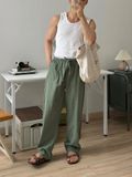 NOOBITA - Quần dài lưng chun kẻ caro 8173