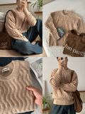 NOOBITA - Sweater len họa tiết vặn thừng 8255