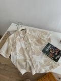 NOOBITA - Sơ mi tay ngắn hoạ tiết hoa lá vải linen form rộng 7633