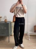 NOBITA HOME - Quần dài kaki ống suông nữa lưng chun 7913