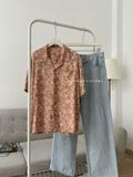 NOOBITA - Sơ mi cổ vest hoạ tiết lá 8169