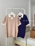 NOOBITA - Áo thun polo dệt kim bâu phối màu 7959