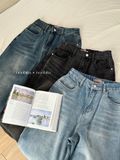 NOOBITA - Quần dài jeans ống rộng phía sau lưng chun 8141