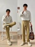 NOBITA HOME - Quần baggy nam ống suông vải denim 7701