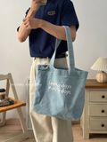 Túi tote vải jean thêu chữ 2679