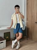 NOOBITA - Sơ mi tay ngắn trơn form rộng 8166
