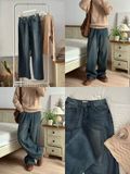 NOOBITA - Quần dài jeans ống rộng wash 8249