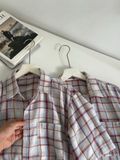 NOOBITA - Áo sơ mi hoạ tiết caro 8165