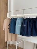 NOOBITA - Quần shorts lưng chun vải denim 7968